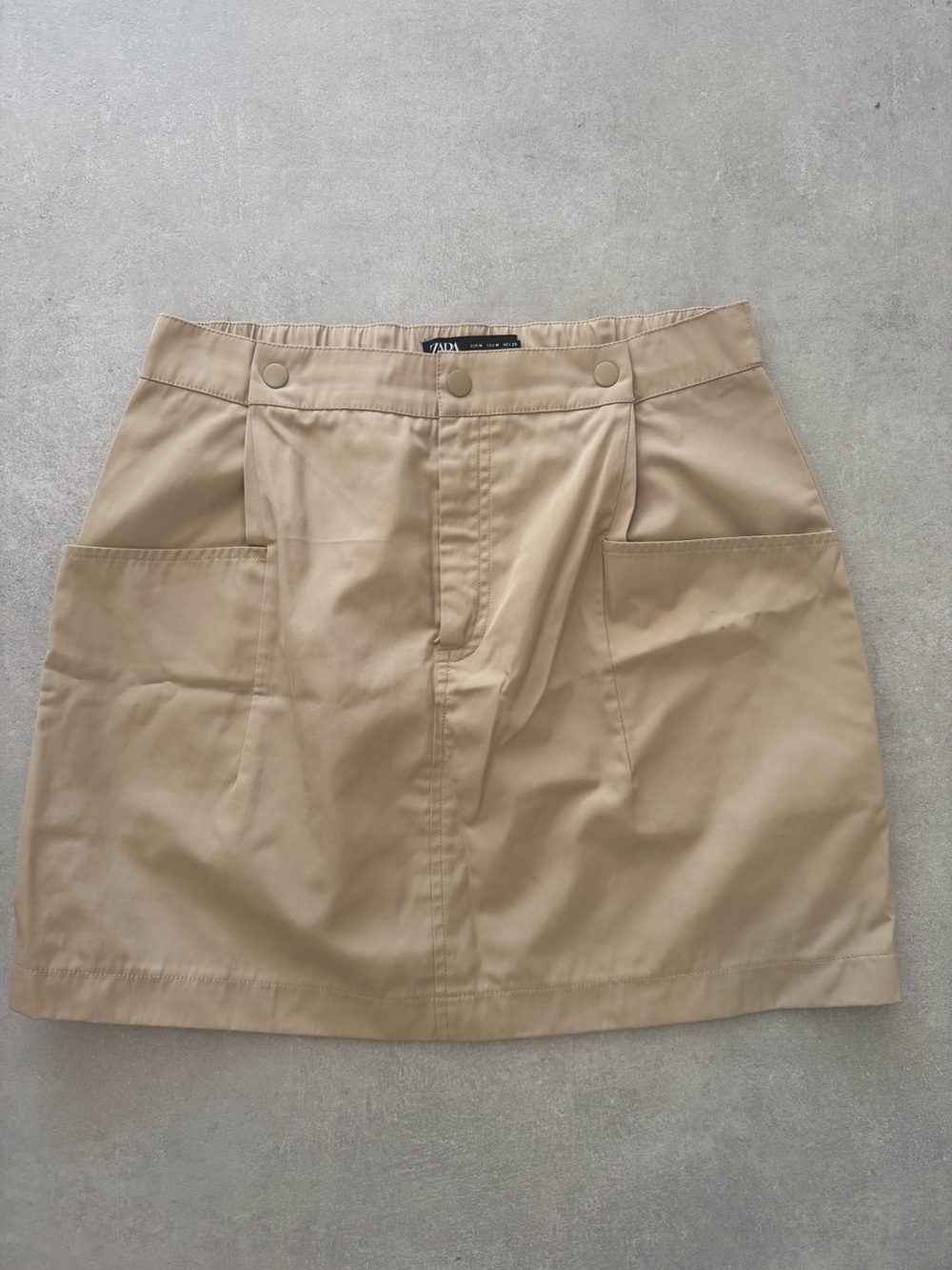 Zara Beige Utility Pocket Mini Skirt
